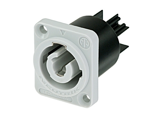 Connettore a pannello monofase powercon OUT 20A Bianco/grigio Neutrik