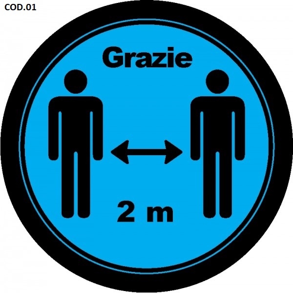 Gobo in vetro con scritta indicazione distanza sicurezza